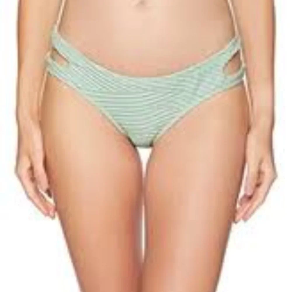 The Bikini Lab Ribbed Cutout Hipster Bikini Bottom
